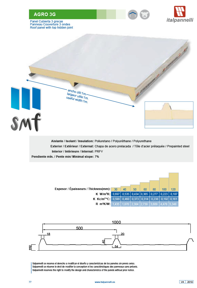 Panel sandwich Agro 3G